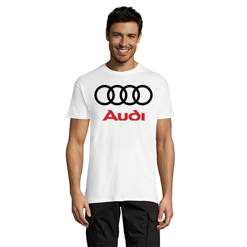 Audi Black and Red pánske tričko biele 2XL