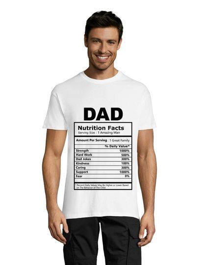 Dad's Nutrition Facts pánske tričko biele 2XS