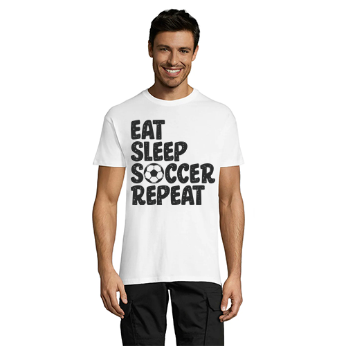 Eat Sleep Soccer Repeat pánske tričko čierne 2XS