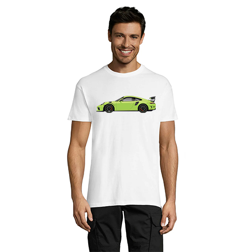 Green Porsche pánske tričko biele XL