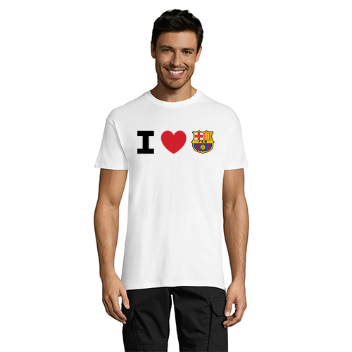 I Love FC Barcelona pánske tričko biele 2XS