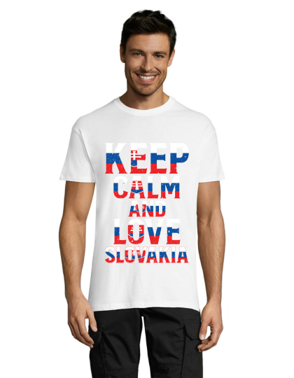 Keep calm and love Slovakia pánske tričko biele L