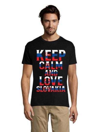 Keep calm and love Slovakia pánske tričko čierne 2XS