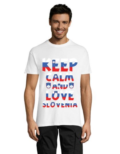 Keep calm and love Slovenia pánske tričko biele L