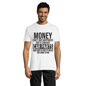 Money Can't Buy Happiness pánske tričko biele L