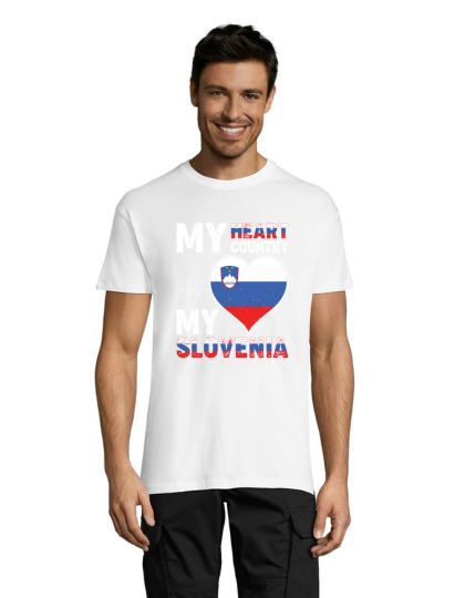 My hearth, my Slovenia pánske tričko biele L