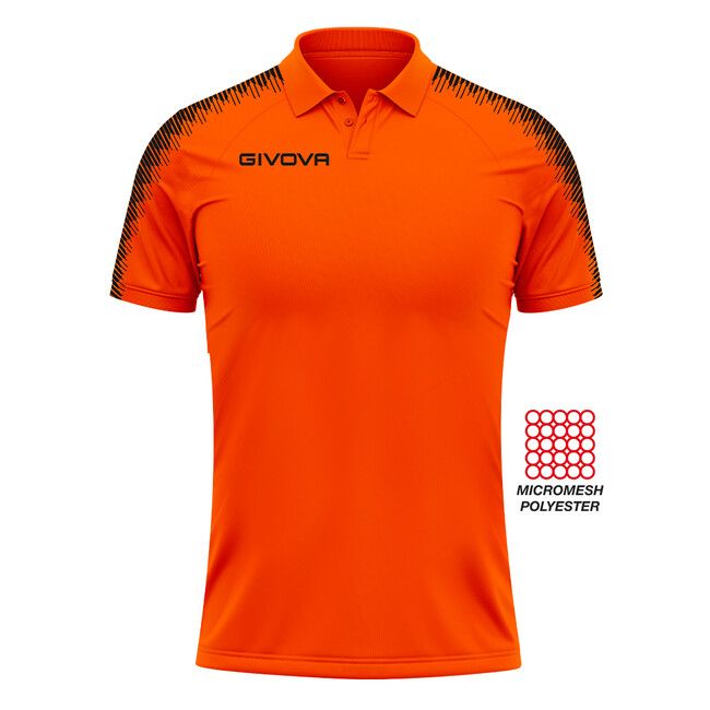 POLO CLUB ARANCIO FLUO/NERO Tg. 2XL