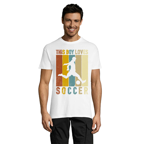 This Boy Loves Soccer pánske tričko biele 2XL