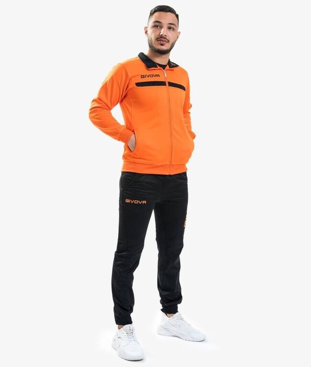 TUTA GIVOVA ONE FULL ZIP POLARFLEECE ARANCIO/NERO Tg. 2XS