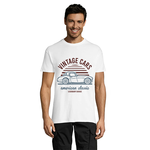 Vintage Cars pánske tričko biele 2XL