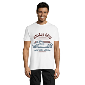 Vintage Cars pánske tričko biele 5XL