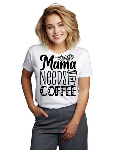 WoMama needs coffee pánske tričko čierne 2XS